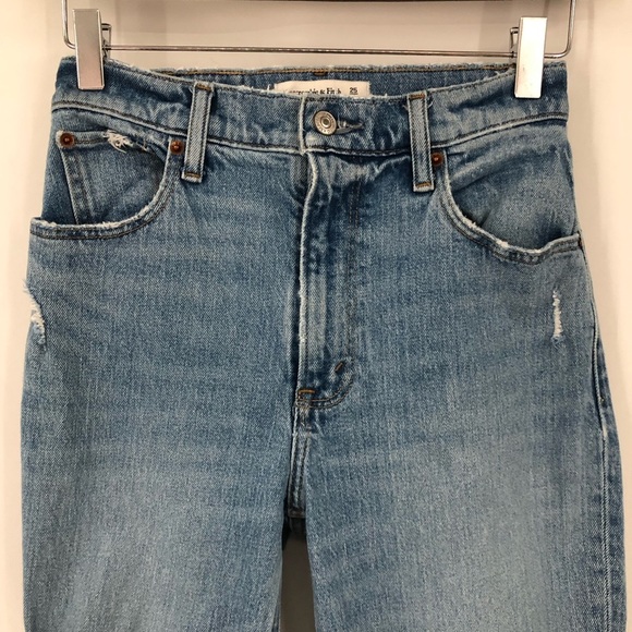 A&F 25/28 90s Straight Ultra High Rise 0963 Abercrombie fitch rigid light blue - Picture 4 of 8